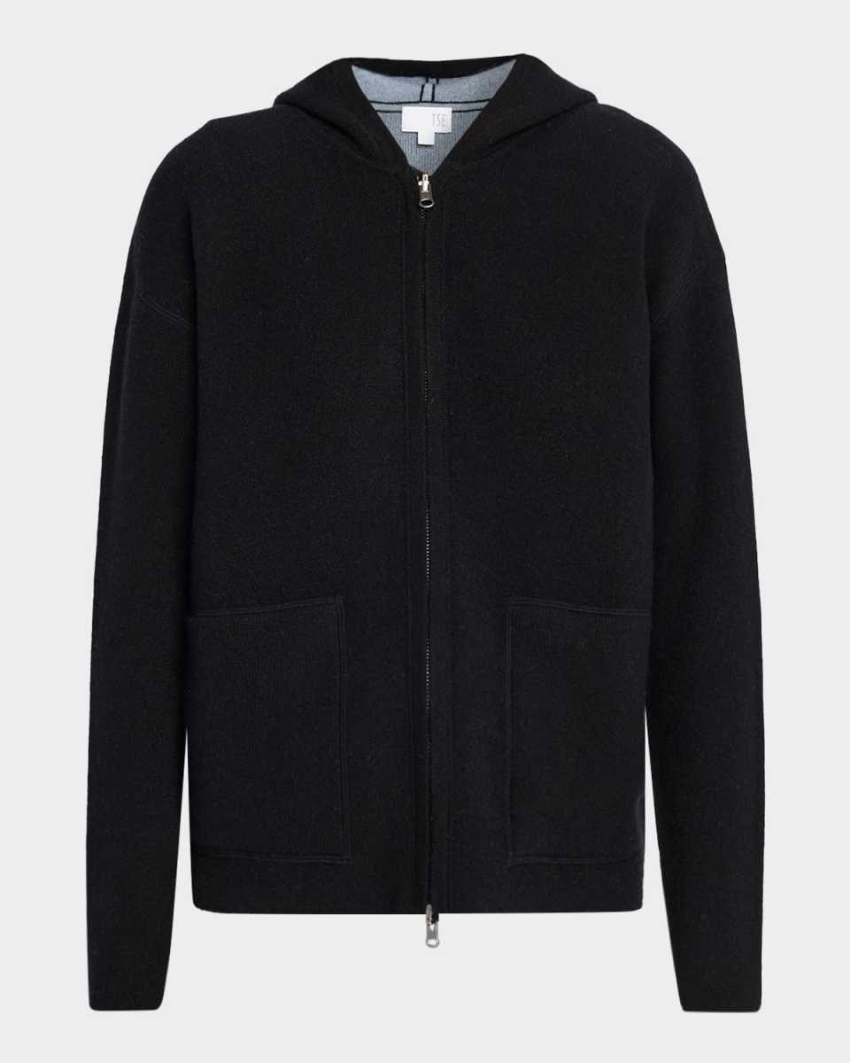 Cashmere Reversible Zip-Front Hoodie